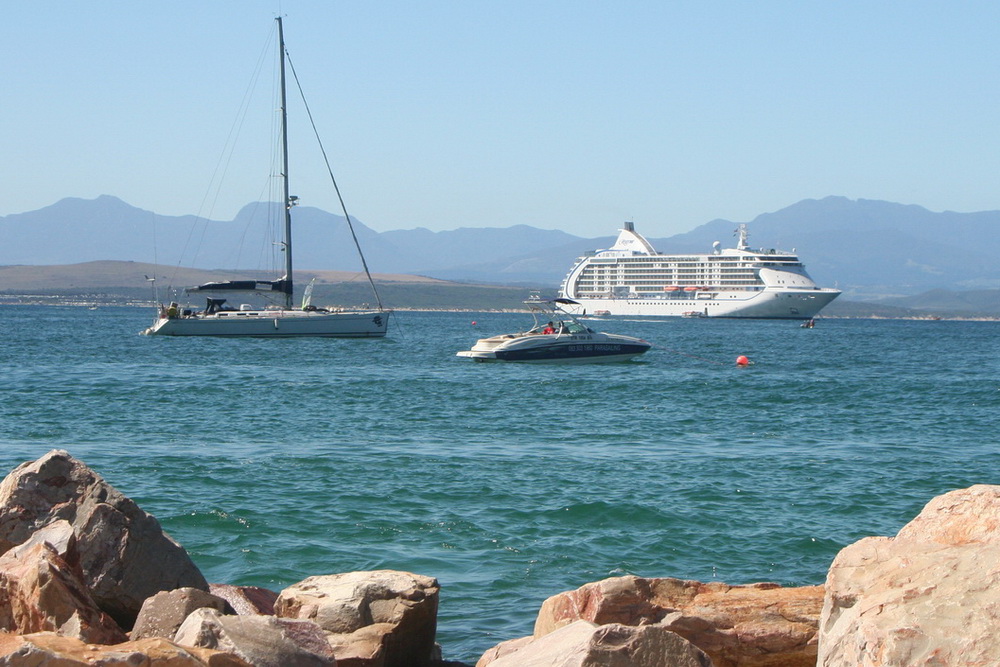 Seven Seas Voyager in the Bay
